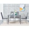 3 Colours Dining Table and 4 / 6 Padded Chairs Set Home Kitchen Furniture New