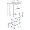 White Chest of 2 Drawers Bedroom Storage Unit Cabinet Modern 54x66cm