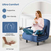 Sleeper Chair with 5-Position Adjustable Backrest & Lumbar Pillow BLue
