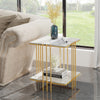 Luxury Marble Coffee Table Side Table Golden Pole Legs Support Desk Nightstand