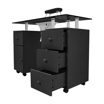 Manicure Table Makeup Dressing Station Nail Desk Workstation Storage Portable