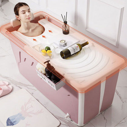 Large Folding Bathtub Portable Adult Child Soak Sauna Warm Spa Massage Barrel