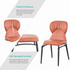 4x Orange PU Leather Padded Dining Chairs Black Metal Frame Dining Room Kitchen