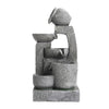 Garden Water Feature Solar Power Outdoor Tiered Pot Cascading Fountain Landscape