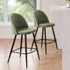 Dusk Iris Sage Green Velvet & Black Set of 2 Barstools RRP £127