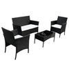 4PCS Rattan Sofa Set Garden Furniture Patio Weaving Wicker Conversation Table