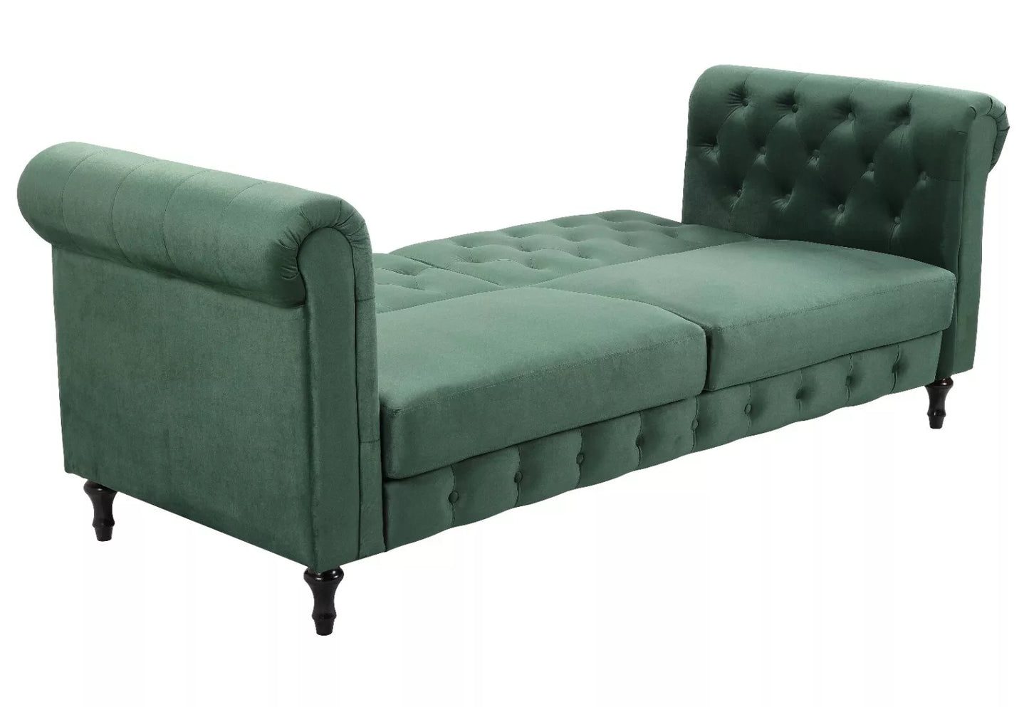 Sofa Bed Velvet Chesterfield 3 Seater Style Green Blue Grey Sofabed Button Back