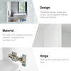 White Bathroom Cabinet Wall Mounted Mirrored Cupboard with Shelf Storage 3 Doors