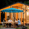 3M Garden Cantilever Parasol w/ LED Lights Outdoor Banana Hanging Tilt Crank