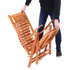 Folding Bamboo Recliner Garden Deck Chair Sun Lounger Armchair Beach Sleeper Bed