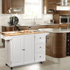 Rolling Kitchen Island Cart Large Storage Trolley Cabinet Extendable Countertop