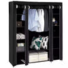 Fabric Canvas Wardrobe Clothes Storage Cupboard Hanging Rail Shelving Practical
