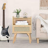 Rattan Bedside Cabinets With Natural Cane Side Tables For Living Room Bedroom