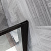 Wet Room Shower Enclosure Screen Walk In Black Grid 8mm Glass Panel 800x1850mm