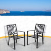 Garden Chairs Patio Chair Set of 2 Stackable Metal Chairs Outdoor Furniture UK