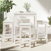 5 Piece Garden Bar Set White Solid Wood Pine K3Y6