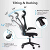 Ergonomic Office Chair Lumbar Support Adjustable Headrest High Back Black UK
