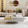 Coffee Table Side Table with Storage Box Modern Square Living Room Furniture