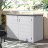 Garden Outside Double Bin Tools Shed Lockable Resin Storage Box Sheds 130x75cm