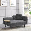 2 Seater 143cm Leisure Sofa Upholstered Linen Fabric Couch w/Small Side Table
