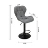 Set of 2 Swivel Barstools Grey PU Leather Bar Chairs Kitchen Pub Counter Stools