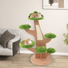 Wooden Cat Tree 128 cm Tall Cat Climbing Stand 8-Layer Cat Activity Center