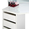 White Corner Dressing Table Makeup Desk Vanity Table 5 Drawers with Bubls