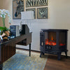 Electric Stove 3-Side Panoramic Fireplace LED Flame Effect Burner Log Stove Heat