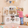 Kids Corner Wooden Play Kitchen with Coffee Machine & Slide-White
