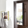LED Lights Jewelry Cabinet Lockable Wall/Door Mounted Jewelry Armoire W/ Mirror