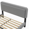 Double Size Upholstered Bed Frame w/ Sheep Plush Headboard，Wooden Slats Zldtfncs