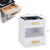 Wireless Charging Bedside Cabinets High Gloss with Adjustable LED Light 2 Drawer