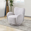 Modern Swivel Tub Sofa Grey Teddy Chenille Occasional Accent Chair Living Room