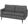 Modern Upholstered Two Seater Sofa for Bedroom Living Room Dark Grey