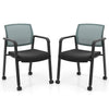 Stackable Office Guest Mesh Chairs Waiting Room Chairs Set of 2-Grey
