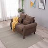 2 Seater faux leather/Linen Fabric Love Seat Sofa Armchair with Footstool Couch