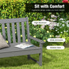 Outdoor Garden Bench All-Weather HDPE Patio Chair Ergonomic Loveseat Grey