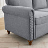 3 Seater Sofa Couch Linen Fabric Settee for Living Room & Office Studded (Grey)