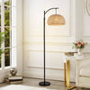 Tall Standing Floor Lamp Standard Living Room LED Bulbs Bamboo Bell Lampshade