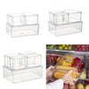 3-10x Clear Box Kitchen Pantry Fridge Organiser Food Storage Container with Lid