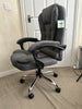 High Back Home Office Chair Swivel, Fabric Desk Chair, Grey
