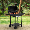 Charcoal Barbecue Grill with Shelves&Wheels Portable Outdoor Camping BBQ Trolley