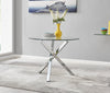 Selina Chrome Round Square Leg Glass Dining Table