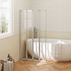 800x1400mm Pivot Bath Shower Screen Folding Door Glass Enclosure Framed Panel UK