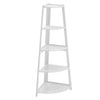 White Corner Ladder Shelving Unit 5Tier Storage Display Stand Bookcase Bookshelf