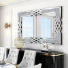 Crushed Diamond Wall Mirror 100x70cm Large Crystal Silver Sparkly Full Length