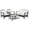 4 Pieces Patio Furniture Set Outdoor Rattan Conversation Sofa Set w/ Cushion