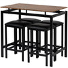 High Table & Chair Set Bar Kitchen Dining Breakfast Furniture Padded Stools 5PCS