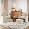 Velvet Barrel Chair with Footrest, Modern Upholstered Accent Chair Reading Chair
