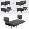 2 Seater Sofa Bed Convertible Futon Bed Settee with Wooden Legs Recliner Couch